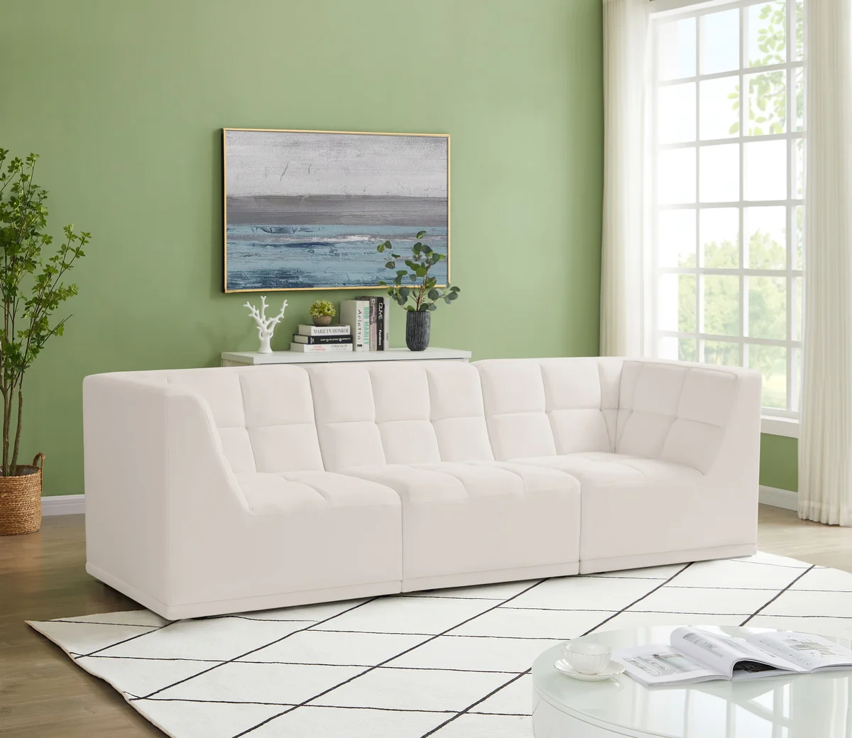 Relax - 3 Seat Modular Sofa - Cream - View 2