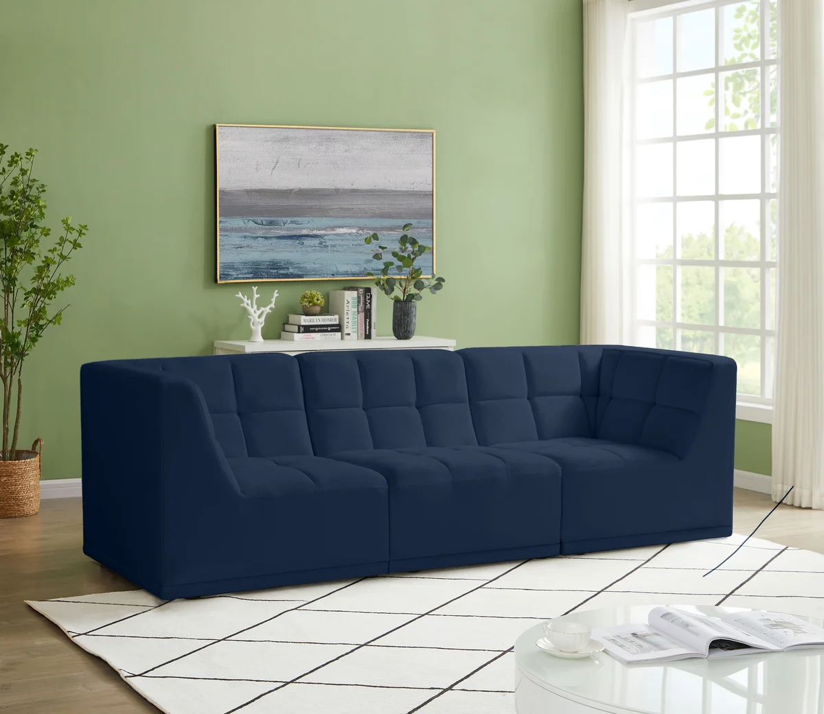 Relax - 3 Seat Modular Sofa - Navy - View 2