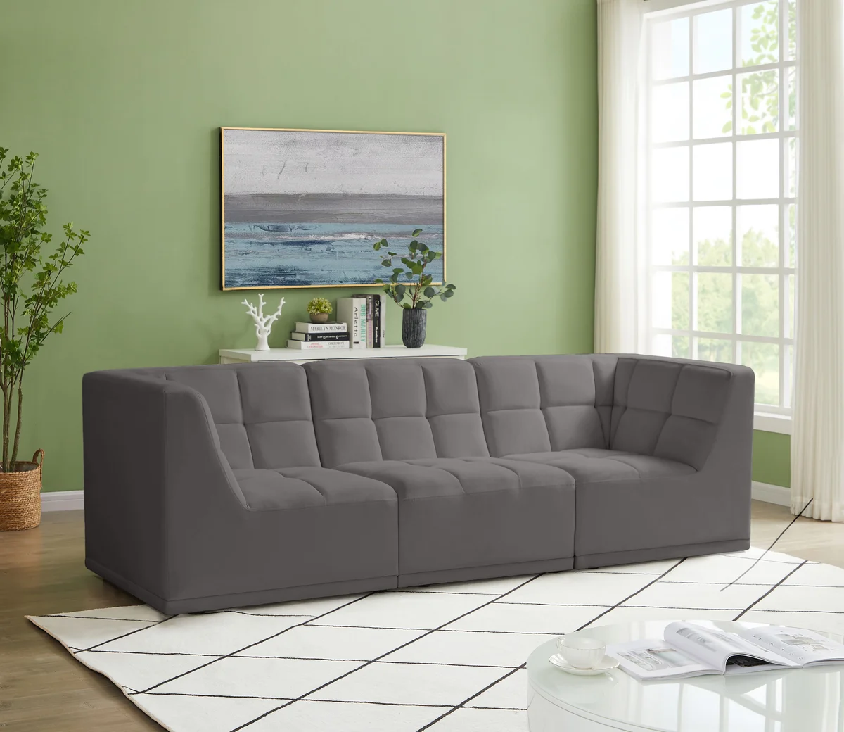 Relax - 3 Seat Modular Sofa - Gray - View 2