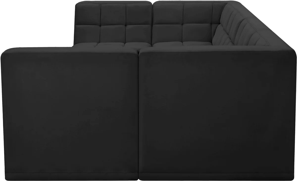 Relax - 6 Piece Modular U-Shaped Sectional - Black