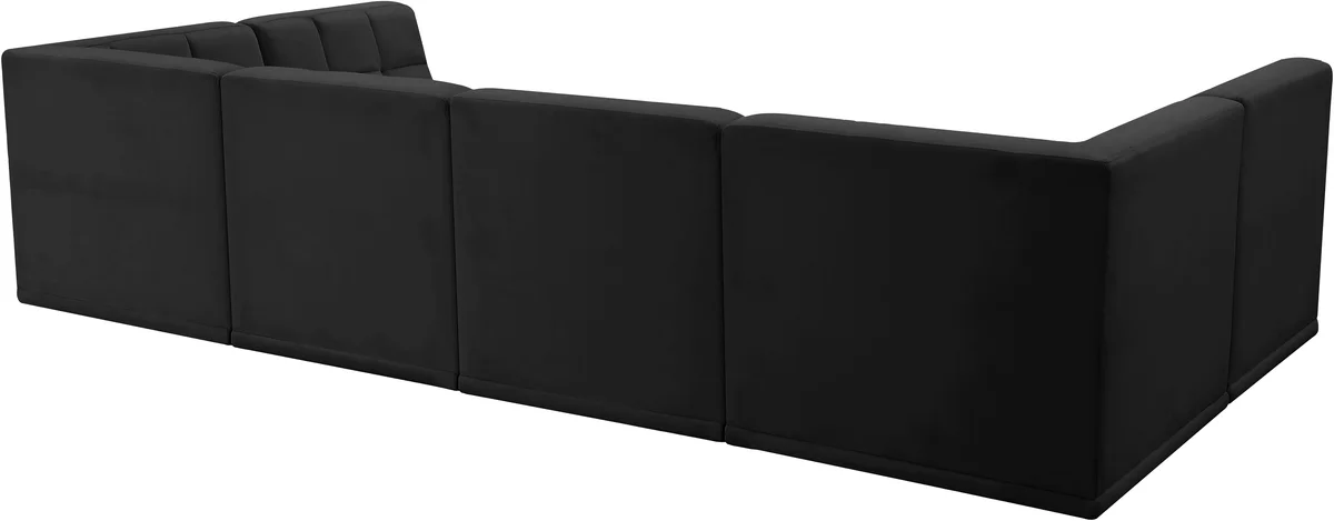 Relax - 6 Piece Modular U-Shaped Sectional - Black
