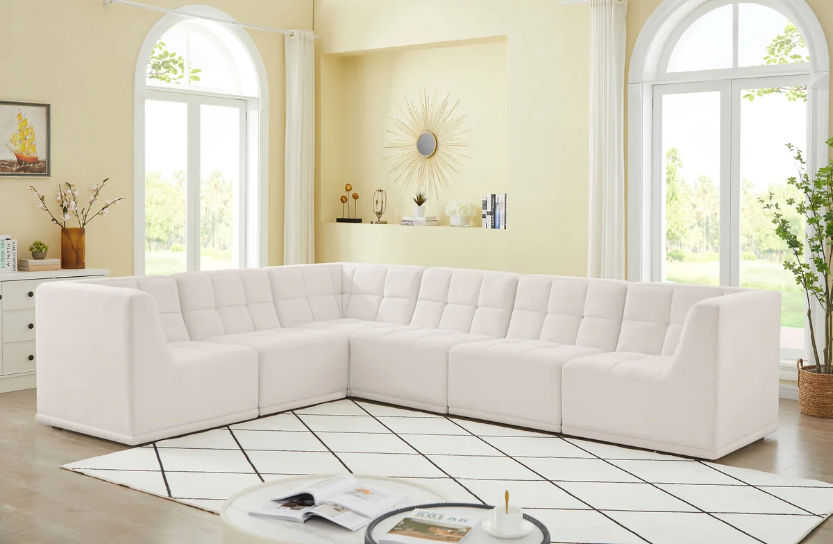 Relax - 6 Piece Modular Sectional - Cream