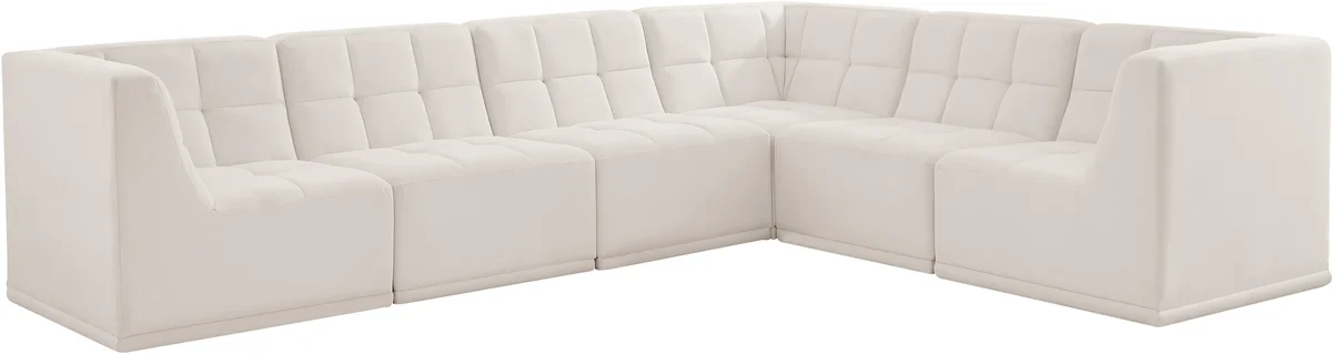 Relax - 6 Piece Modular Sectional - Cream - View 2
