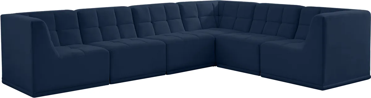 Relax - 6 Piece Modular Sectional - Navy - View 2