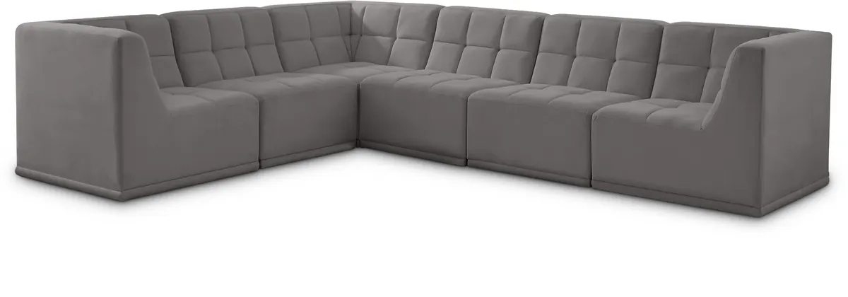 Relax - 6 Piece Modular Sectional - Gray