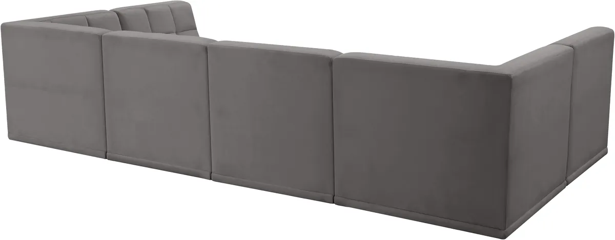 Relax - 6 Piece Modular U-Shaped Sectional - Gray
