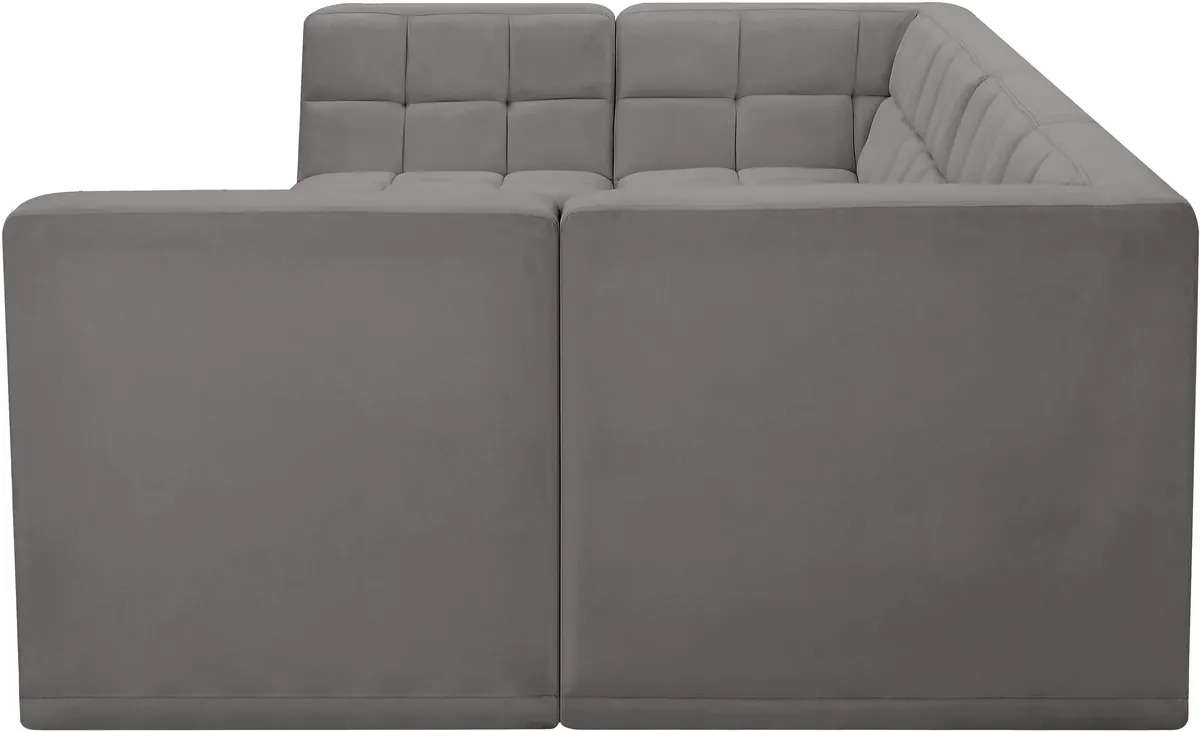 Relax - 6 Piece Modular U-Shaped Sectional - Gray