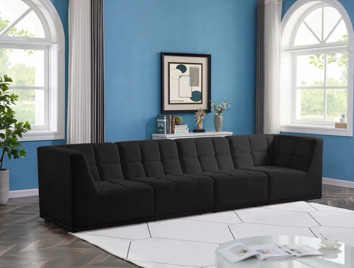 Relax - 4 Seat Modular Sofa - Black - View 2