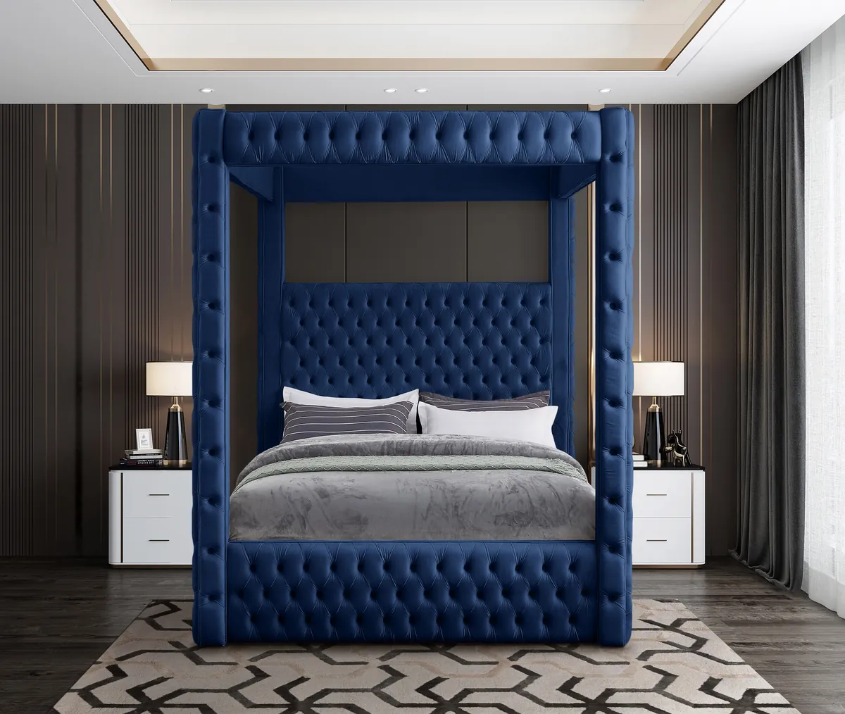 Royal - King Bed - Navy