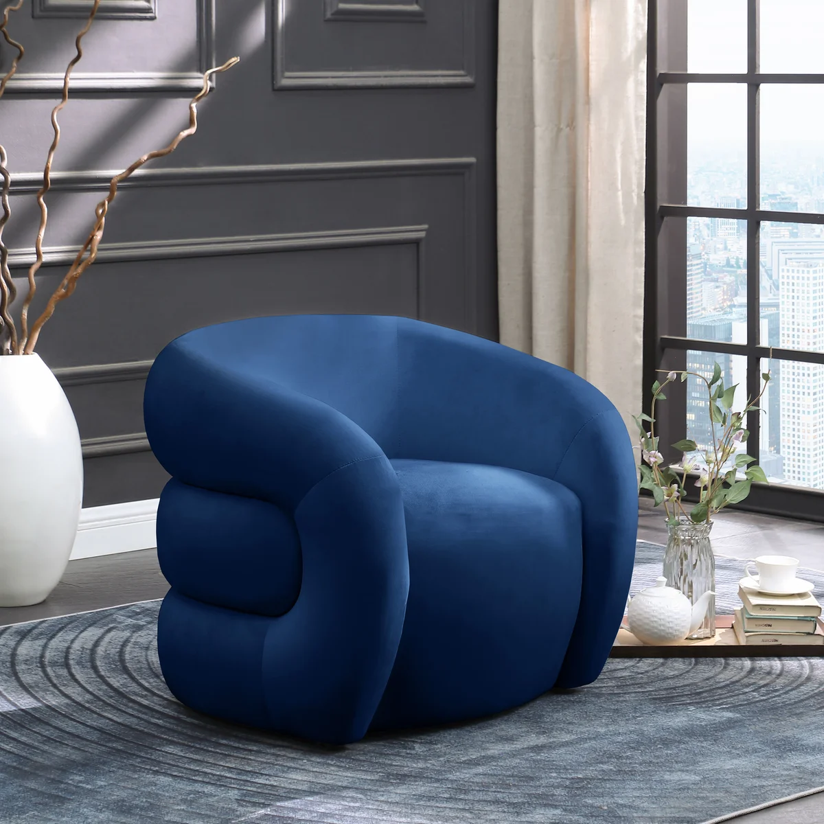 Roxbury - Accent Chair - Navy - View 2