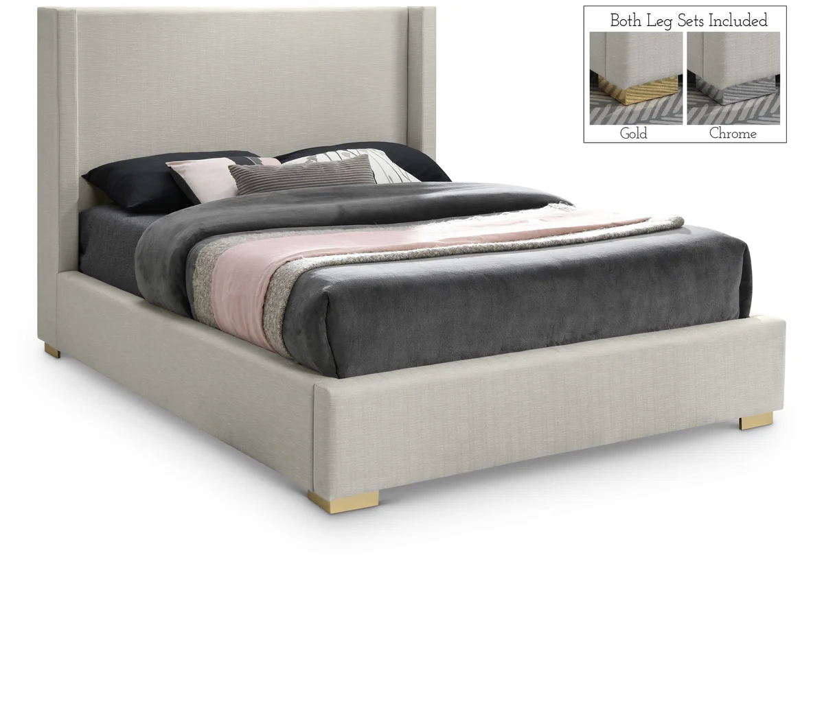 Royce - Queen Bed - Beige