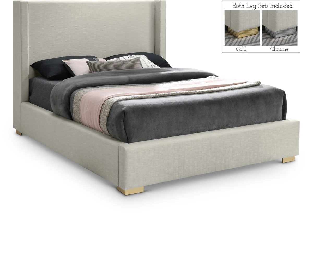Royce - Full Bed - Beige