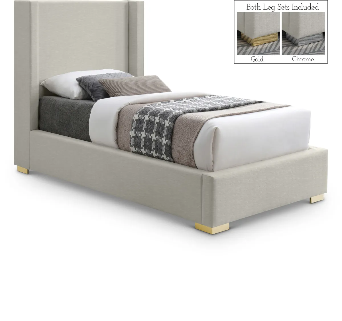 Royce - Twin Bed - Beige