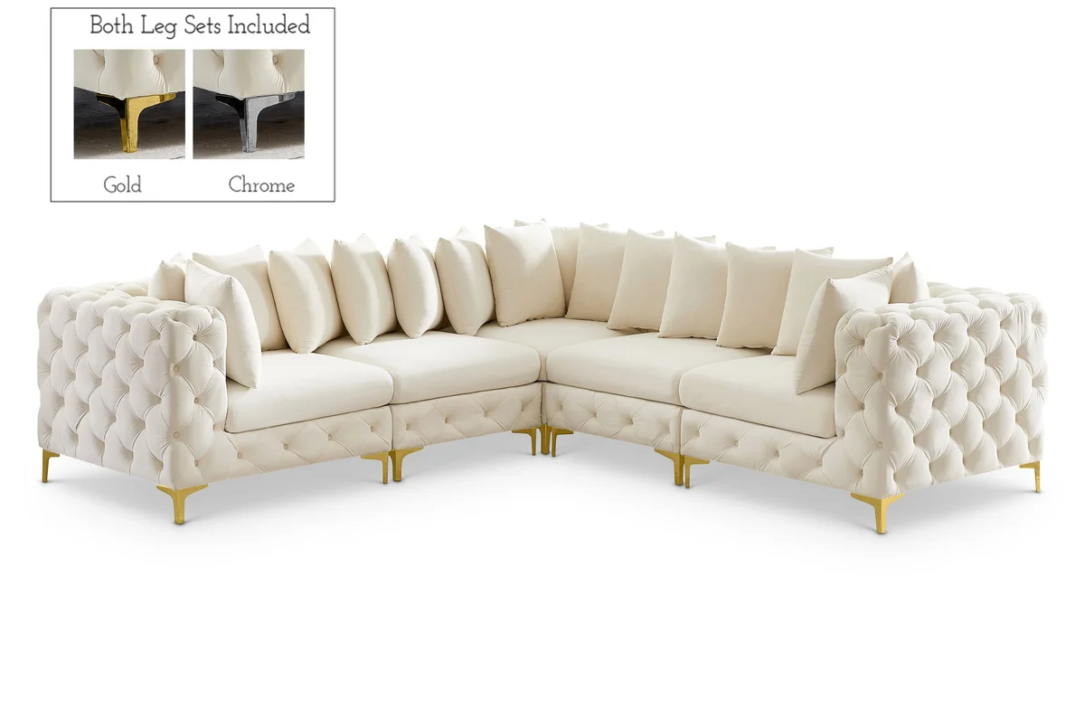 Tremblay - 5 Piece Modular Corner Sectional - Cream