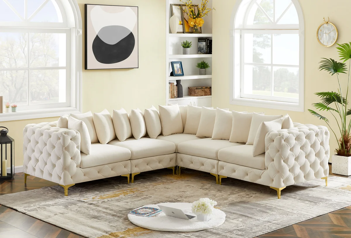 Tremblay - 5 Piece Modular Corner Sectional - Cream
