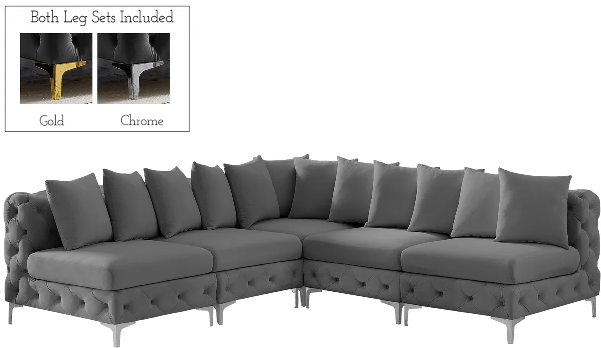 Tremblay - 5 Piece Modular Corner Armless Sectional - Gray - View 2