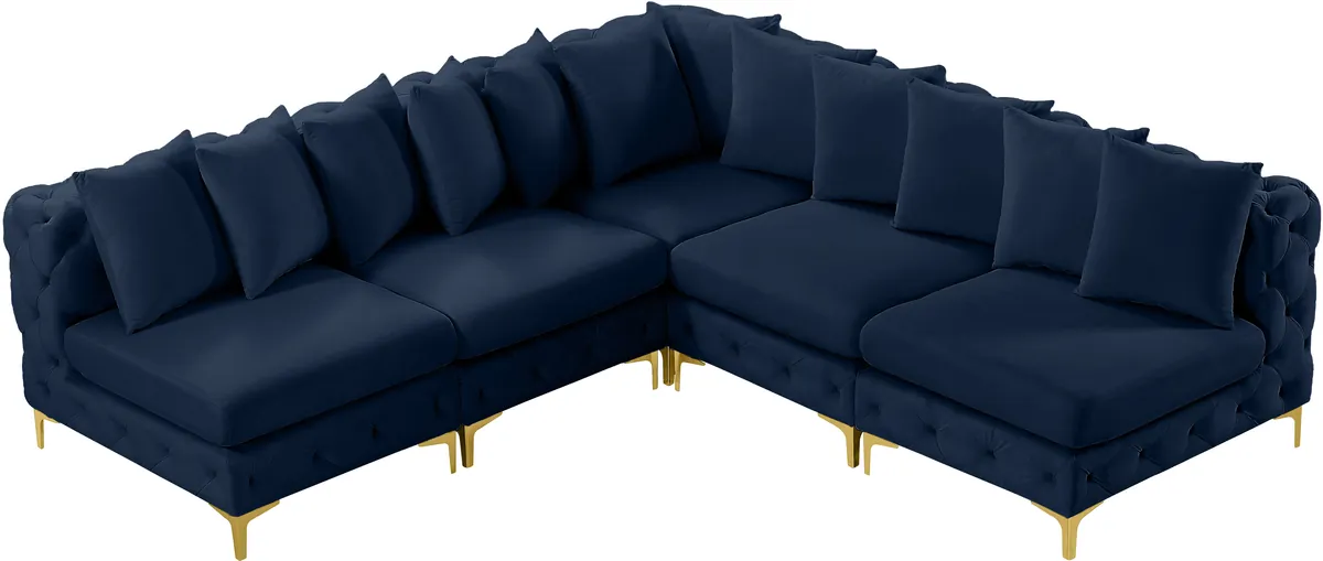 Tremblay - 5 Piece Modular Corner Armless Sectional - Navy