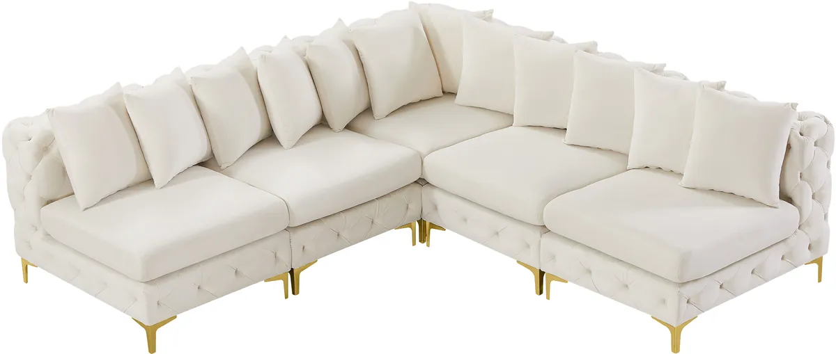 Tremblay - 5 Piece Modular Corner Armless Sectional - Cream