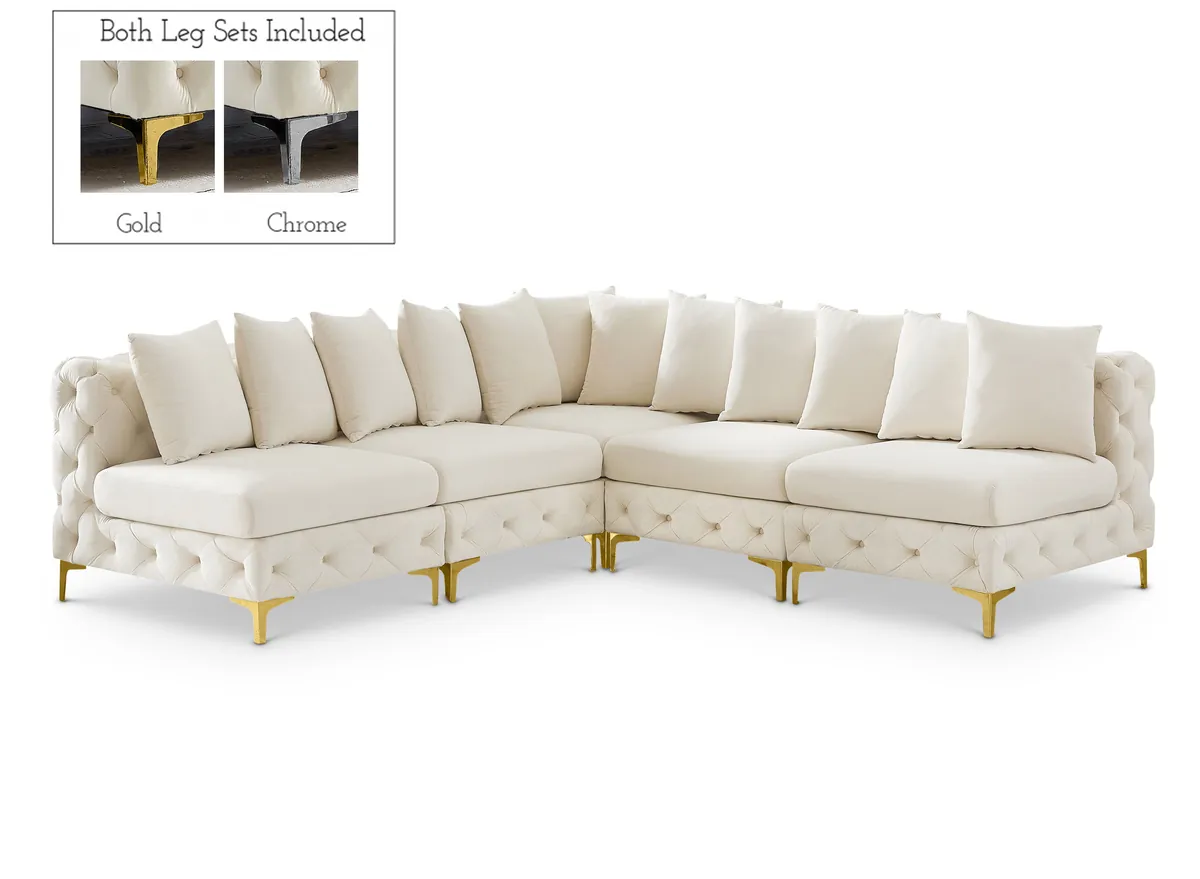 Tremblay - 5 Piece Modular Corner Armless Sectional - Cream