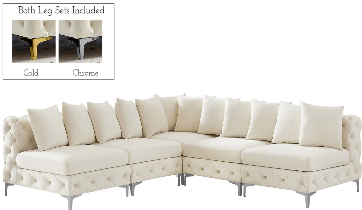 Tremblay - 5 Piece Modular Corner Armless Sectional - Cream - View 2