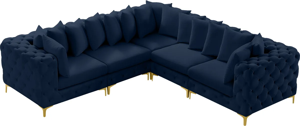 Tremblay - 5 Piece Modular Corner Sectional - Navy
