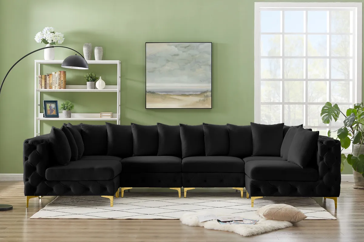 Tremblay - 6 Piece Modular U-Shaped Sectional - Black