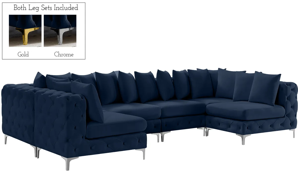 Tremblay - 6 Piece Modular U-Shaped Sectional - Navy - View 2