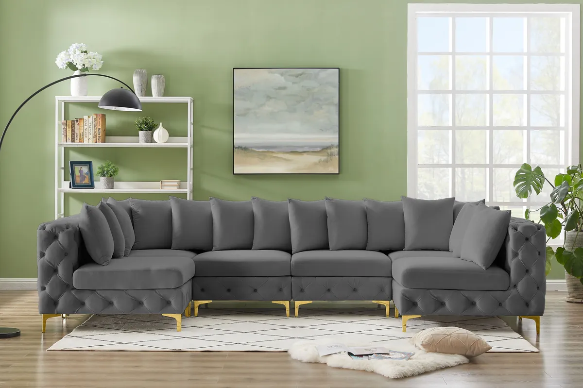 Tremblay - 6 Piece Modular U-Shaped Sectional - Gray