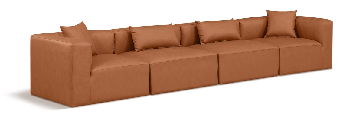 Cube - Modular 4 Seat Sofa - Cognac