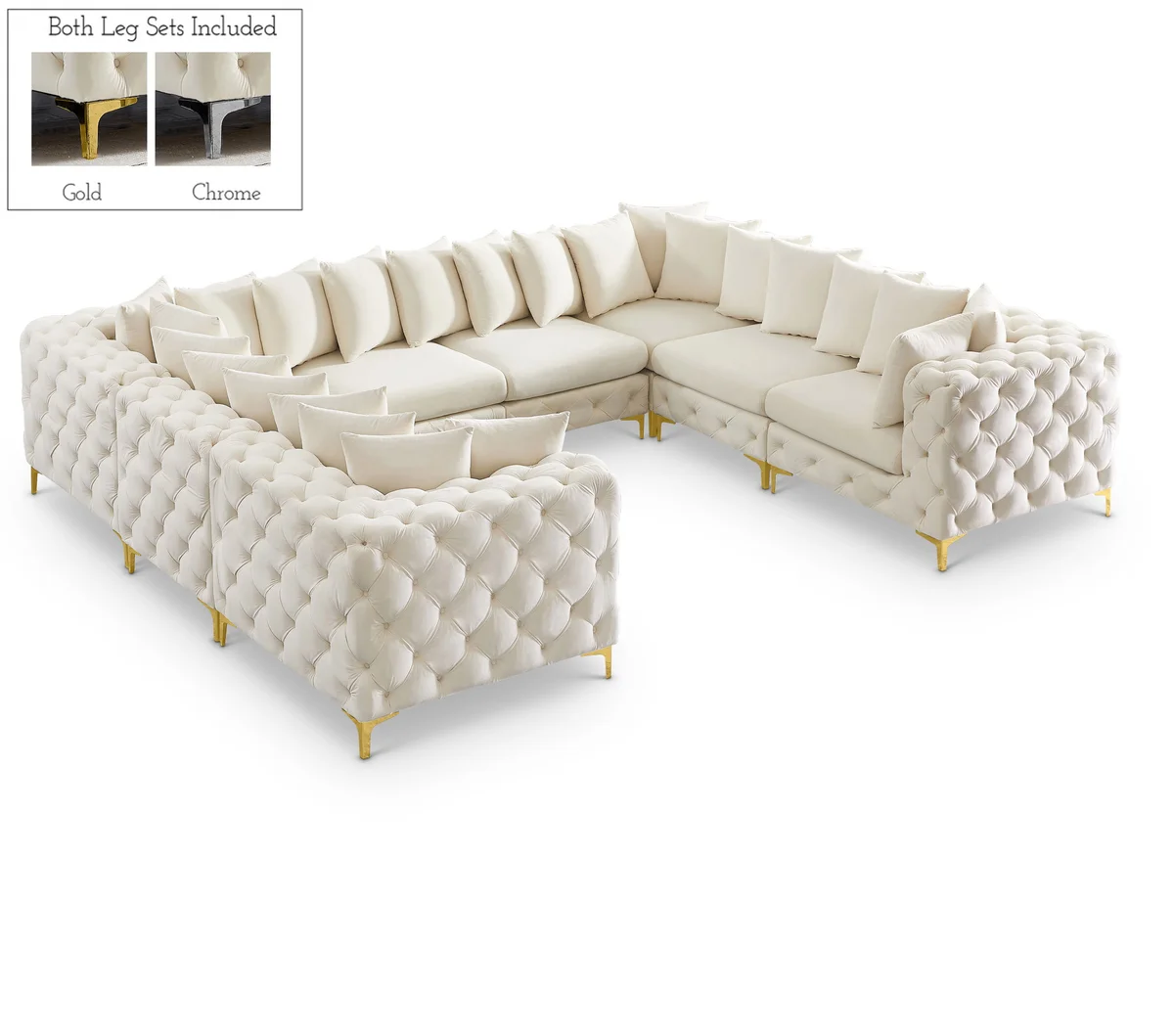 Tremblay - 8 Piece Modular U-Shaped Sectional - Cream