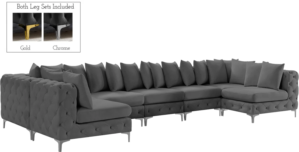 Tremblay - 8 Piece Modular U-Shaped Armless Sectional - Gray - View 2
