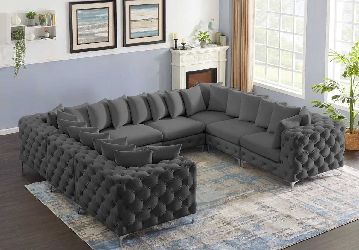 Tremblay - 8 Piece Modular U-Shaped Sectional - Gray
