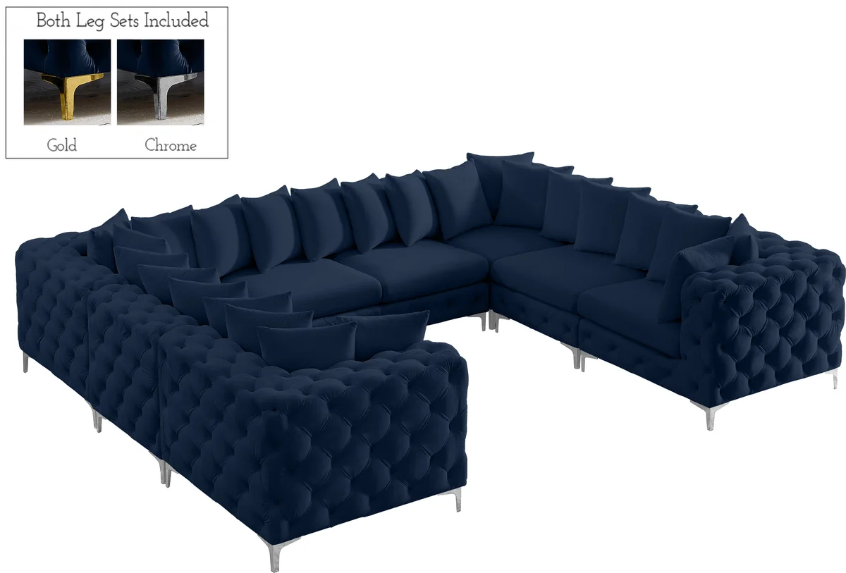 Tremblay - 8 Piece Modular U-Shaped Sectional - Navy - View 2