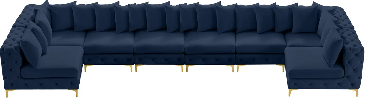 Tremblay - 8 Piece Modular U-Shaped Armless Sectional - Navy