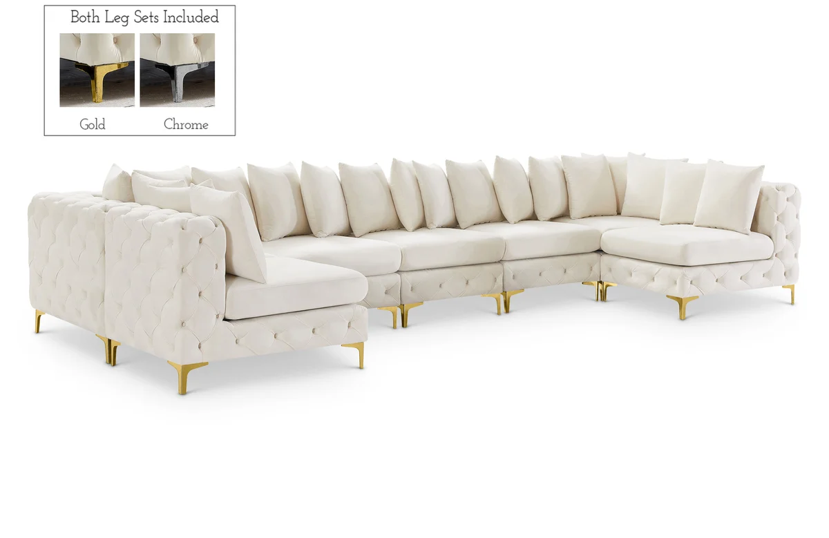 Tremblay - 8 Piece Modular U-Shaped Armless Sectional - Cream