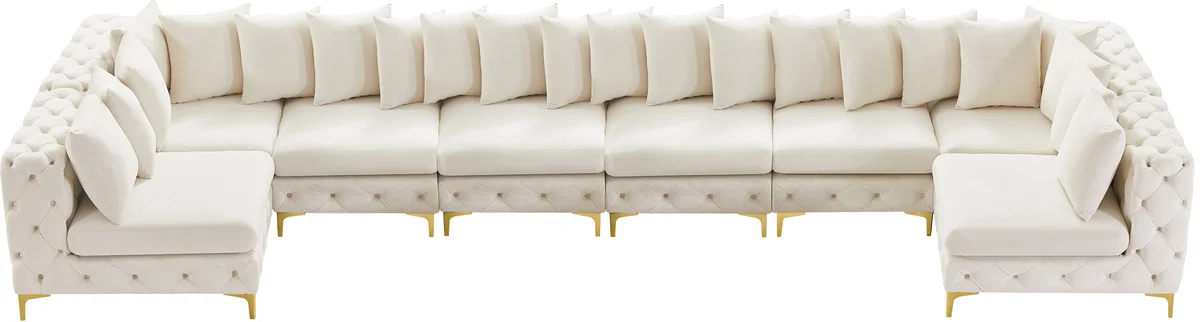Tremblay - 8 Piece Modular U-Shaped Armless Sectional - Cream
