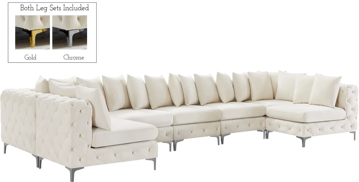 Tremblay - 8 Piece Modular U-Shaped Armless Sectional - Cream - View 2