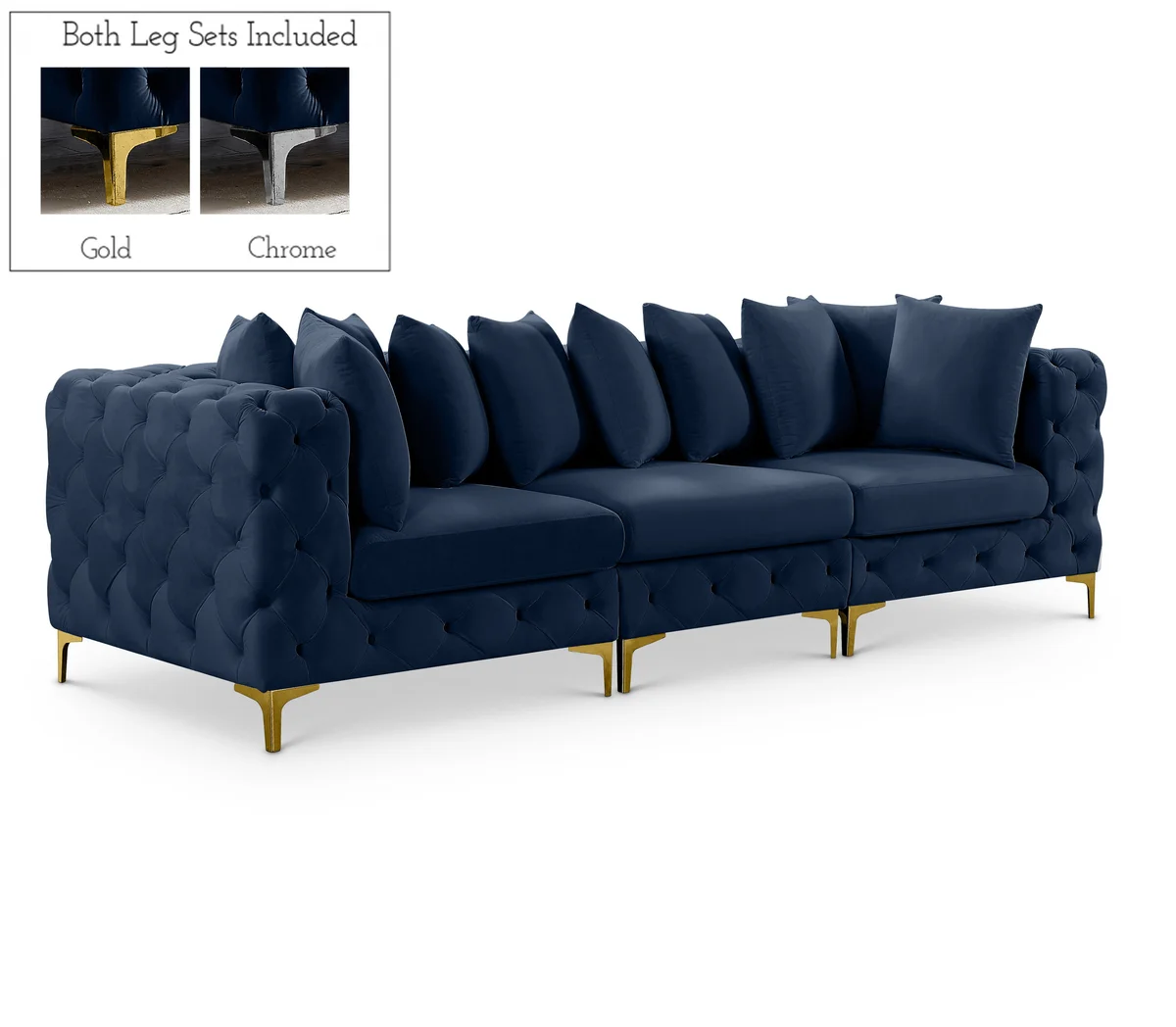 Tremblay - 3 Seat Modular Sofa - Navy
