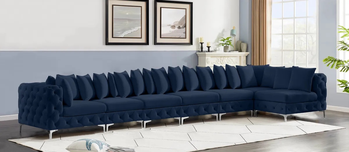 Tremblay - 7 Piece Modular L-Shaped Sectional - Navy