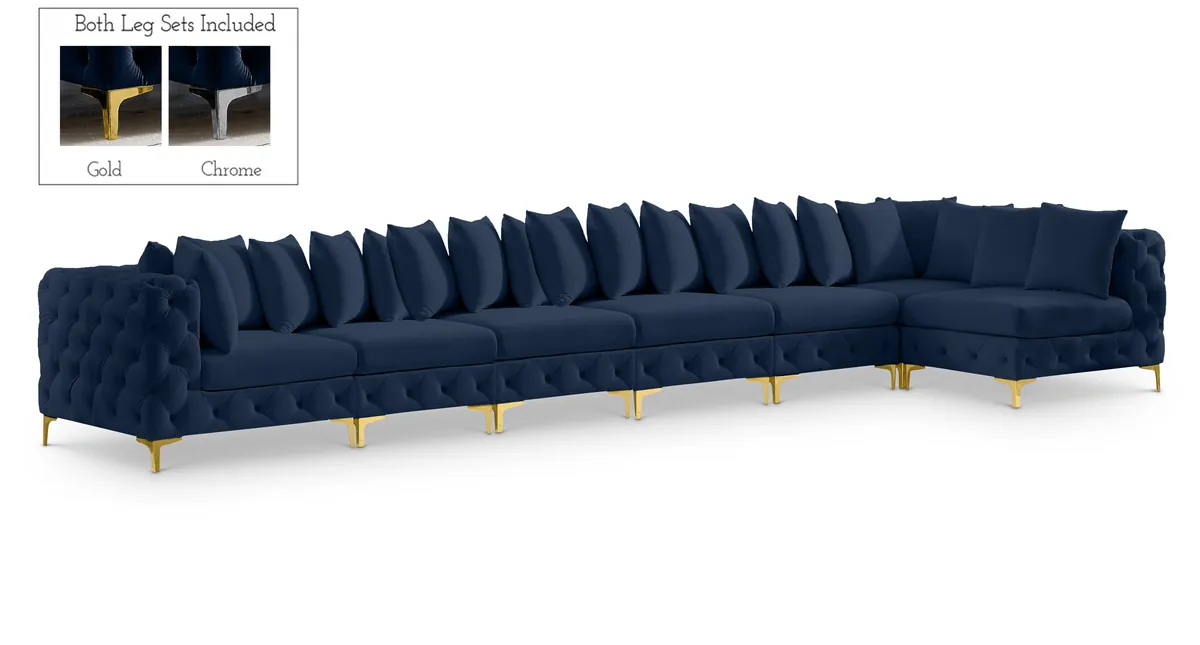 Tremblay - 7 Piece Modular L-Shaped Sectional - Navy