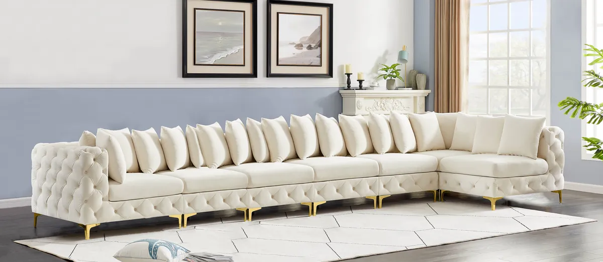 Tremblay - 7 Piece Modular L-Shaped Sectional - Cream