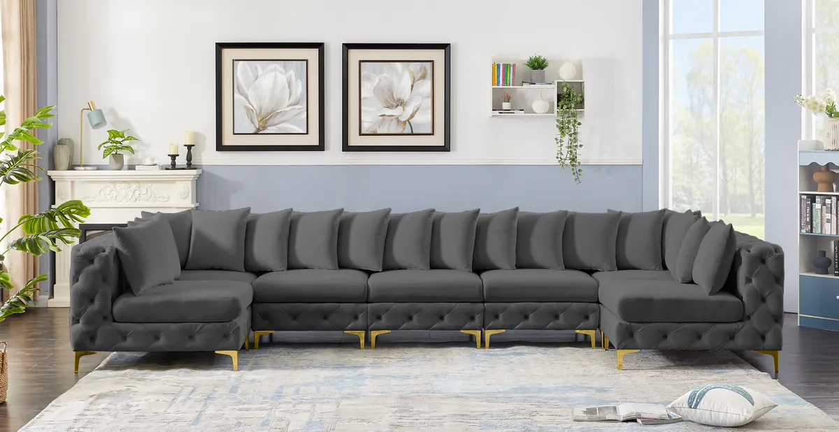Tremblay - 7 Piece Modular U-Shaped Sectional - Gray