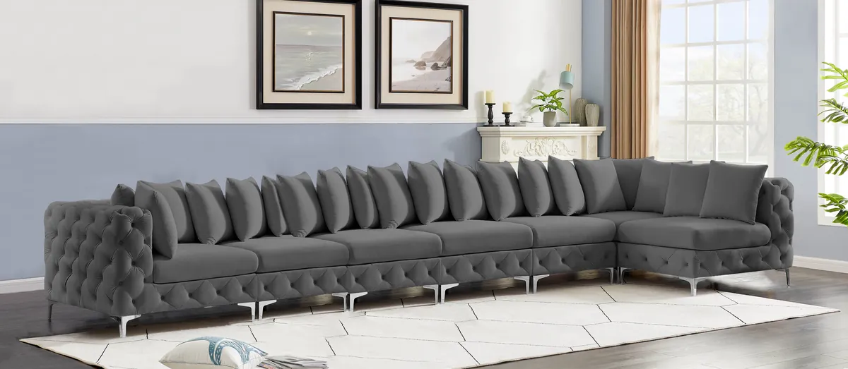 Tremblay - 7 Piece Modular L-Shaped Sectional - Gray