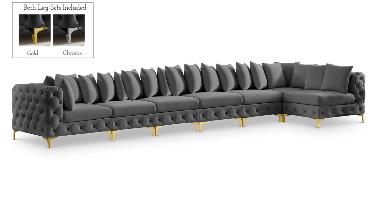 Tremblay - 7 Piece Modular L-Shaped Sectional - Gray