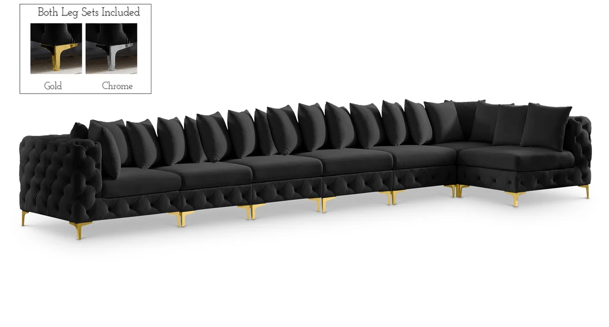 Tremblay - 7 Piece Modular L-Shaped Sectional - Black