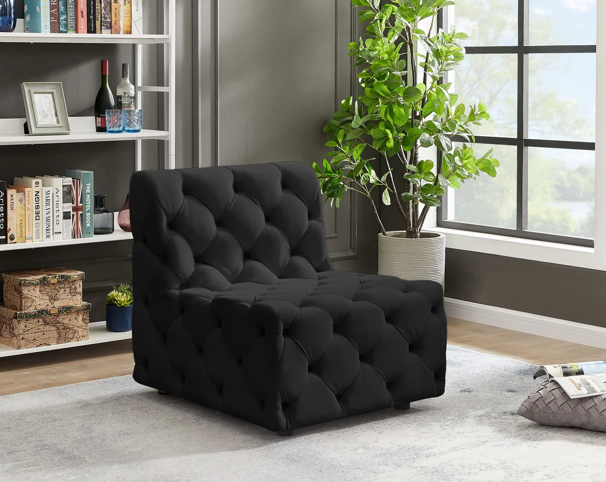 Tuft - Armless Chair - Black - View 2