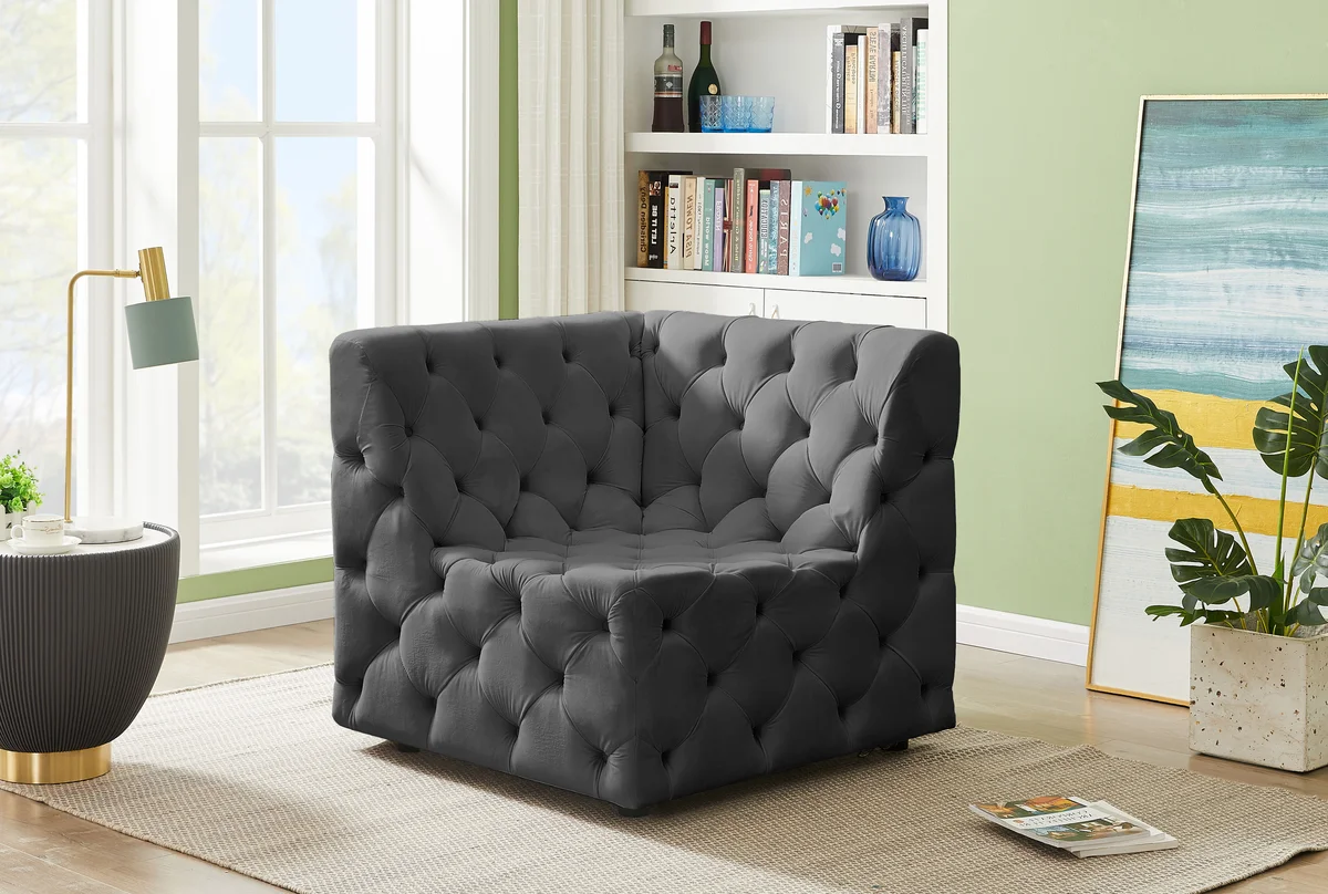 Tuft - Corner Chair - Gray - View 2