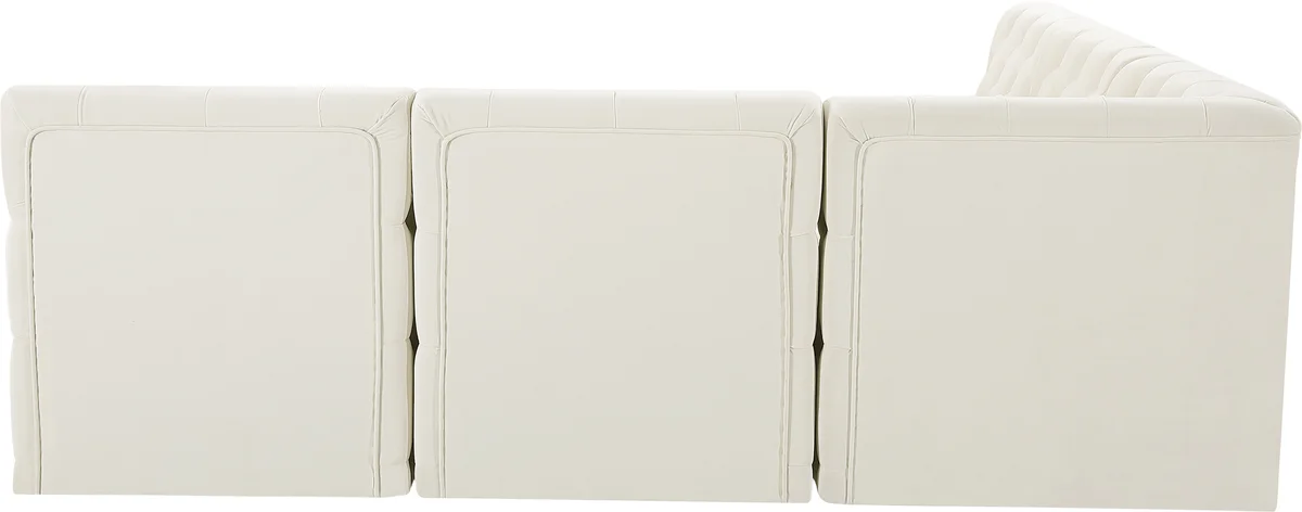 Tuft - 5 Piece Modular Corner Armless Sectional - Cream