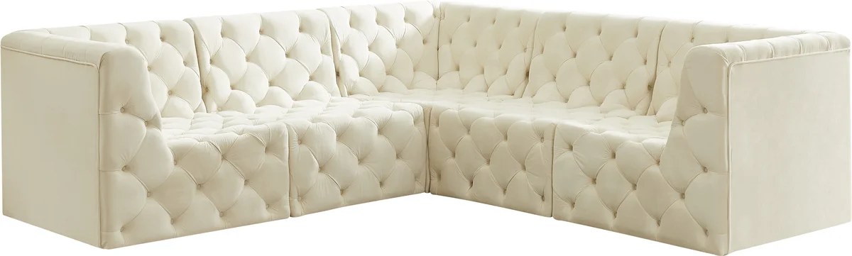 Tuft - 5 Piece Modular Corner Sectional - Cream