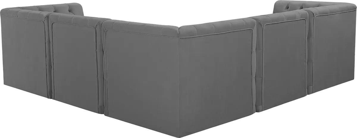 Tuft - 5 Piece Modular Corner Sectional - Gray